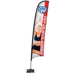 17' Razor Sail Sign Kit Single-Sided w/Scissor Base - Banners and Flags