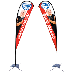 15' Tear Drop Sail Sign Kit w/Scissor Base - Banners and Flags