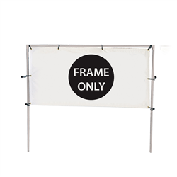 10'W x 5'H In-Ground Single Banner Hardware Only - Make a long lasting impact with this long-term, ground installed banner frame. It can be customized to accommodate uneven ground and comes with hardware to create a v-shape or horizontal display. Easy to assemble lightweight steel frame stands up to the demands of long terms outdoor use. Perfect for long-term real estate installations, business and schools