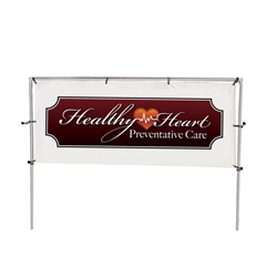 12'W x 5'H In-Ground Single Banner Frame Kit - Make a lasting impression with a banner frame that easily adjusts to accommodate uneven groundLightweight steel frame assembles quicklySimply mount grommeted banners to the frame using bungee cordsWithstands the demanding outdoor elements for long-term use This Kit ships in Two Packages Hardware Box Dim 9 x 61 x 9 Box Shipping Weight 18.75 lbs Box Dim Weight 30 lbs Banner Box Dim 7 x 40 x 7 Box Shipping Weight 6 lbs Box Dim Weight 12 lbs