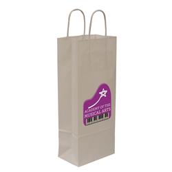 Kraft Shopper Full-Color Transfer 5.5"w x 13"h x 3.25"d (1-Sided) - Natural upscale look at a giveaway priceMade of recyclable kraft material sealed together with chlorine free water-based adhesiveHigh quality twisted handle bagsMade in the USA
