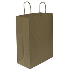 Kraft Shopper 10"w x 13"h x 5"d (Unimprinted) - Natural upscale look at a giveaway priceMade of recyclable kraft material sealed together with chlorine free water-based adhesiveHigh quality twisted handle bagsMade in the USA