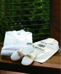 Cabana Bay (TM) Velour Robe and Slippers Gift Set - Gift set with kimono style robe and slippers.