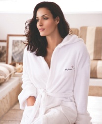 Hooded Coral Fleece Robe - Robe featuring double pockets and self belt for added benefit.